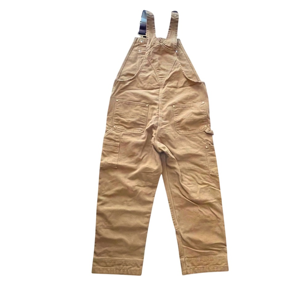 Carhartt Mens Brown Duck Bib Overalls Double Front Work Pants 102776-211 36x30 - Picture 2 of 7